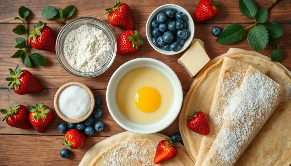 Ingrédients pour crêpes sans gluten