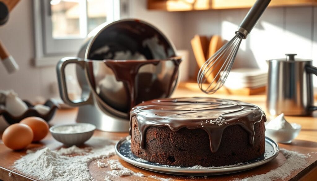 Préparation du biscuit fondant au chocolat