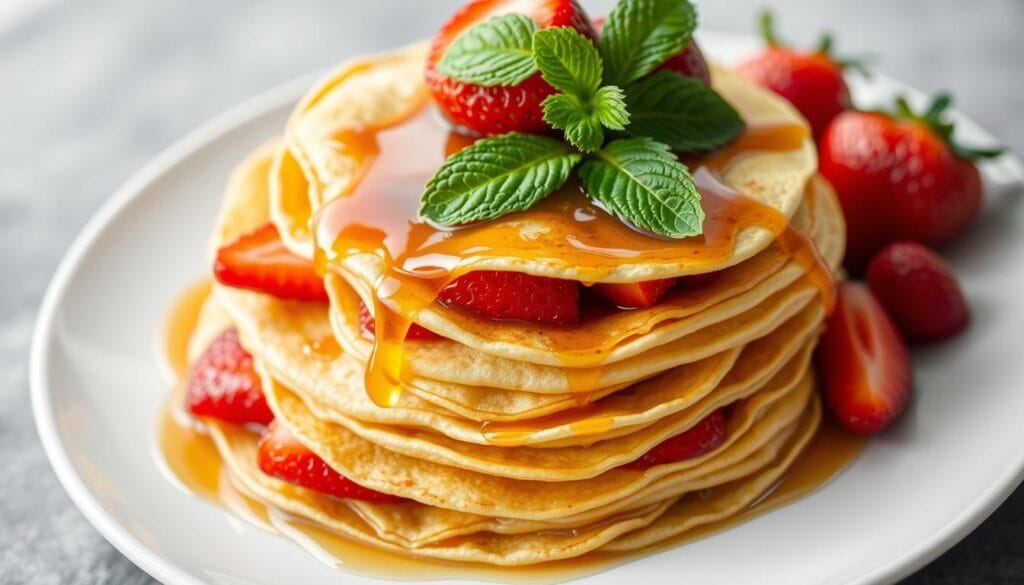 crêpes aux fraises fraîches