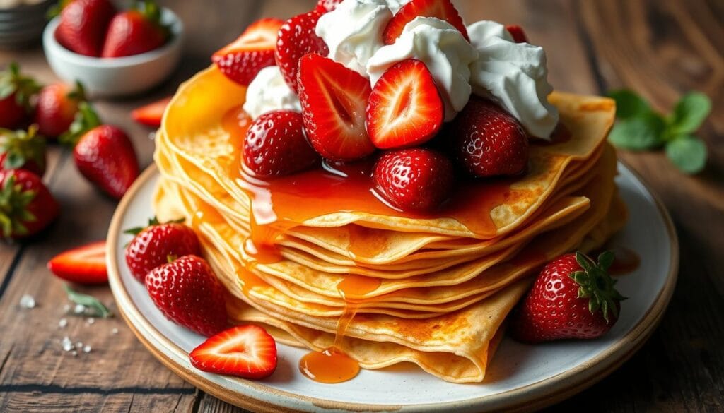 crêpes gourmandes aux fraises